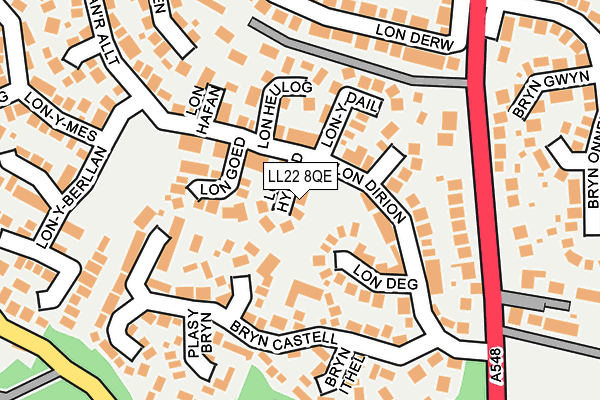 LL22 8QE map - OS OpenMap – Local (Ordnance Survey)