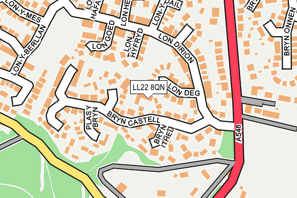 LL22 8QN map - OS OpenMap – Local (Ordnance Survey)