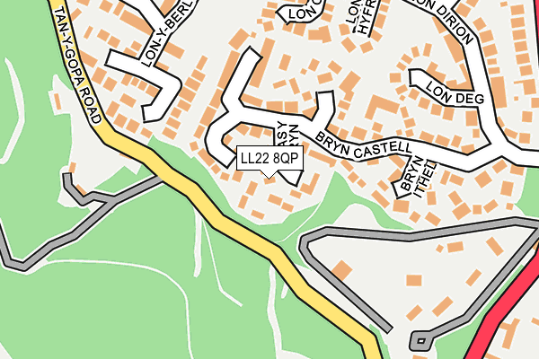 LL22 8QP map - OS OpenMap – Local (Ordnance Survey)