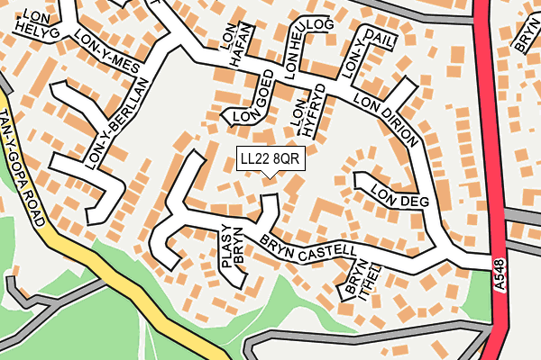 LL22 8QR map - OS OpenMap – Local (Ordnance Survey)
