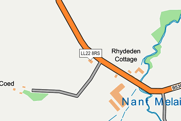 LL22 8RS map - OS OpenMap – Local (Ordnance Survey)