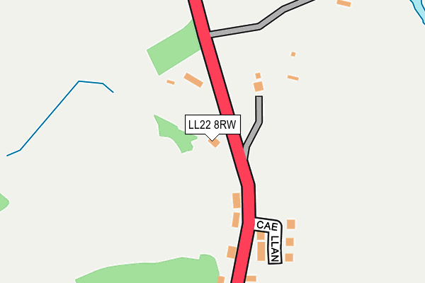 LL22 8RW map - OS OpenMap – Local (Ordnance Survey)