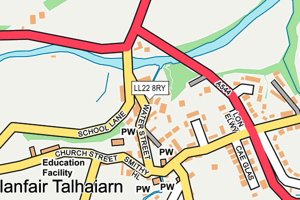 LL22 8RY map - OS OpenMap – Local (Ordnance Survey)