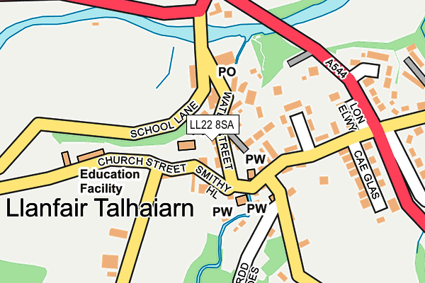 LL22 8SA map - OS OpenMap – Local (Ordnance Survey)