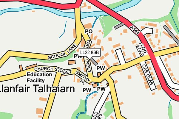 LL22 8SB map - OS OpenMap – Local (Ordnance Survey)