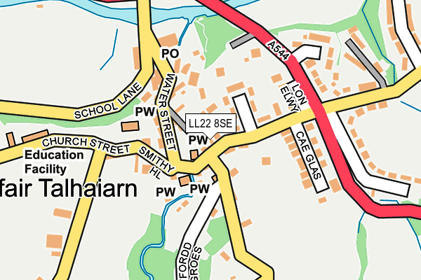 LL22 8SE map - OS OpenMap – Local (Ordnance Survey)