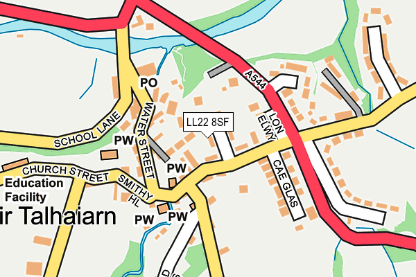 LL22 8SF map - OS OpenMap – Local (Ordnance Survey)