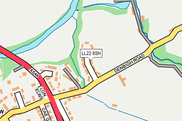 LL22 8SH map - OS OpenMap – Local (Ordnance Survey)