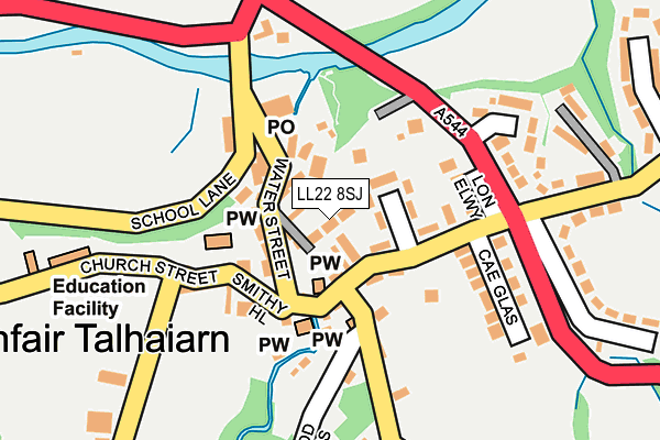 LL22 8SJ map - OS OpenMap – Local (Ordnance Survey)