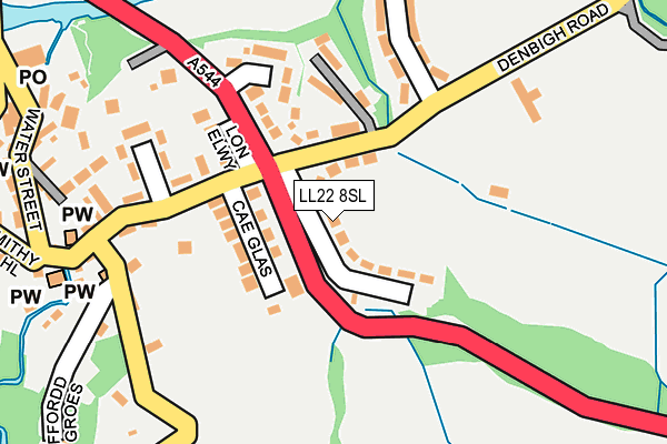 LL22 8SL map - OS OpenMap – Local (Ordnance Survey)