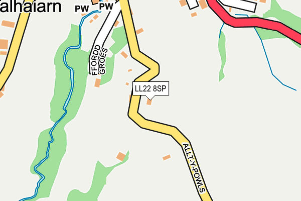 LL22 8SP map - OS OpenMap – Local (Ordnance Survey)