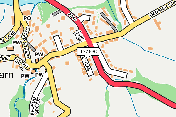 LL22 8SQ map - OS OpenMap – Local (Ordnance Survey)