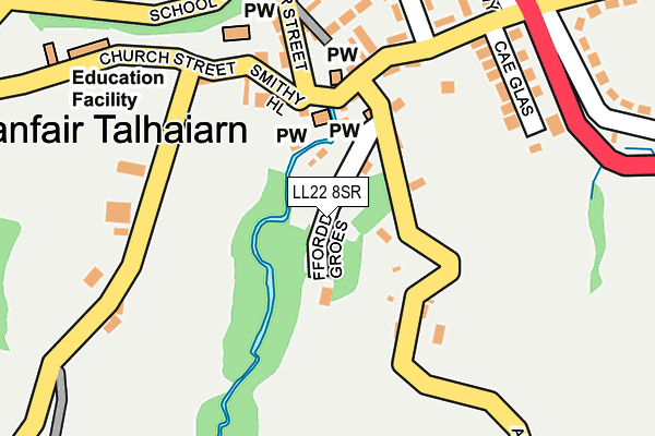 LL22 8SR map - OS OpenMap – Local (Ordnance Survey)