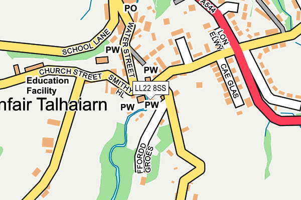 LL22 8SS map - OS OpenMap – Local (Ordnance Survey)