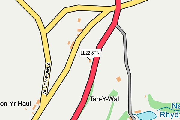 LL22 8TN map - OS OpenMap – Local (Ordnance Survey)