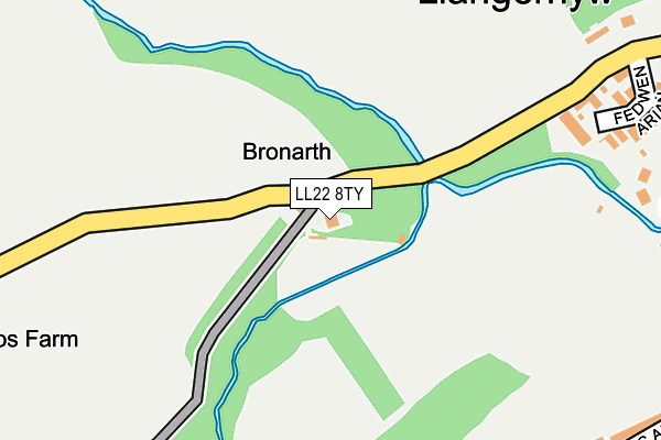 LL22 8TY map - OS OpenMap – Local (Ordnance Survey)