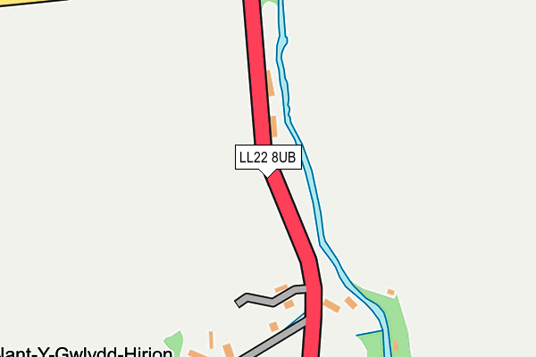 LL22 8UB map - OS OpenMap – Local (Ordnance Survey)