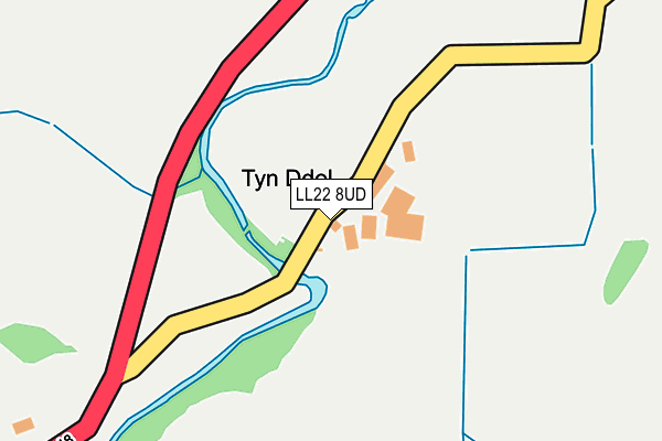 LL22 8UD map - OS OpenMap – Local (Ordnance Survey)