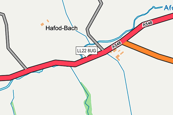 LL22 8UG map - OS OpenMap – Local (Ordnance Survey)