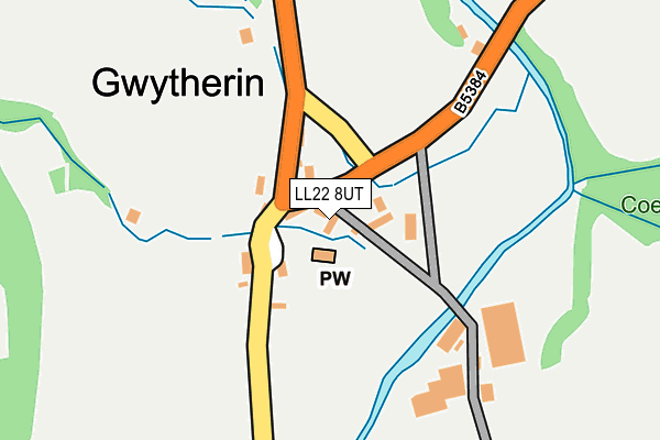 LL22 8UT map - OS OpenMap – Local (Ordnance Survey)