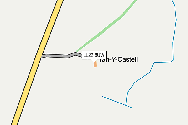 LL22 8UW map - OS OpenMap – Local (Ordnance Survey)