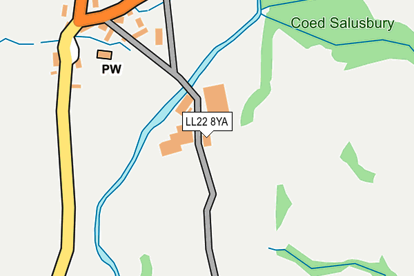 LL22 8YA map - OS OpenMap – Local (Ordnance Survey)