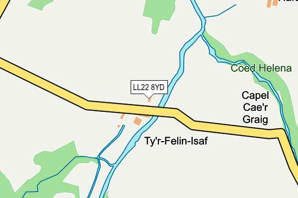 LL22 8YD map - OS OpenMap – Local (Ordnance Survey)