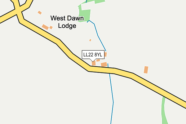 LL22 8YL map - OS OpenMap – Local (Ordnance Survey)