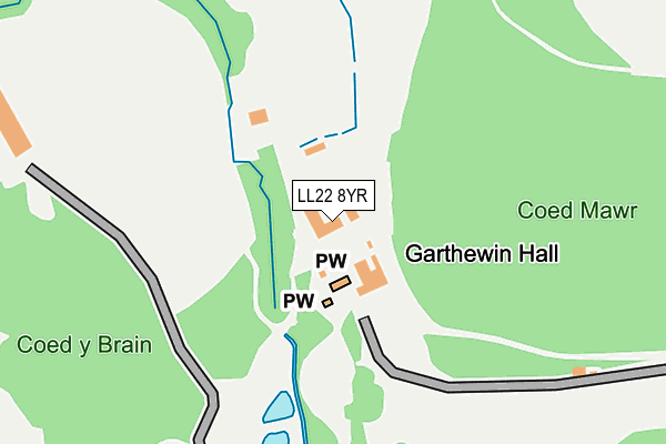 LL22 8YR map - OS OpenMap – Local (Ordnance Survey)
