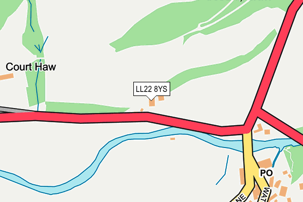 LL22 8YS map - OS OpenMap – Local (Ordnance Survey)