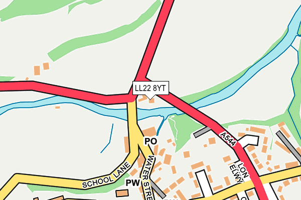 LL22 8YT map - OS OpenMap – Local (Ordnance Survey)