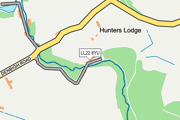 LL22 8YU map - OS OpenMap – Local (Ordnance Survey)