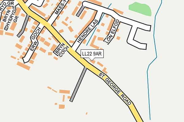 LL22 9AR map - OS OpenMap – Local (Ordnance Survey)