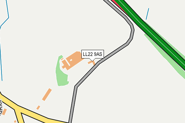 LL22 9AS map - OS OpenMap – Local (Ordnance Survey)