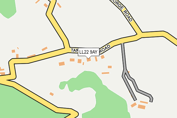LL22 9AY map - OS OpenMap – Local (Ordnance Survey)