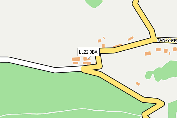 LL22 9BA map - OS OpenMap – Local (Ordnance Survey)