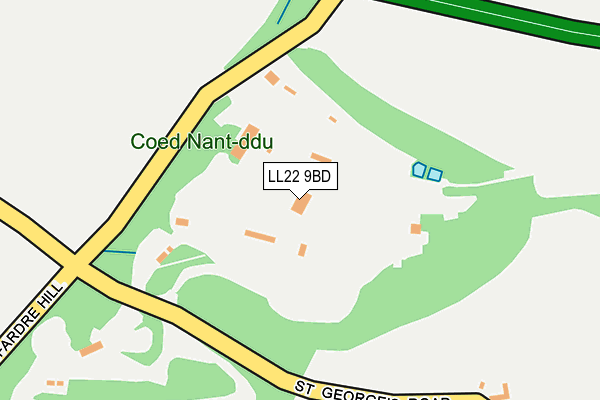 LL22 9BD map - OS OpenMap – Local (Ordnance Survey)