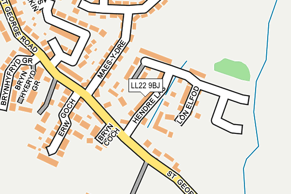 LL22 9BJ map - OS OpenMap – Local (Ordnance Survey)