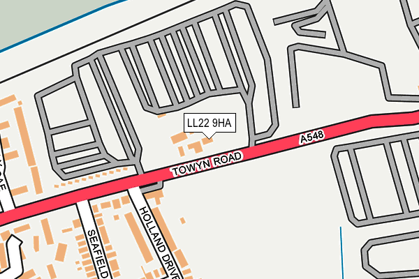 LL22 9HA map - OS OpenMap – Local (Ordnance Survey)