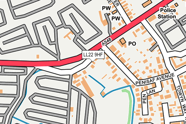 LL22 9HF map - OS OpenMap – Local (Ordnance Survey)