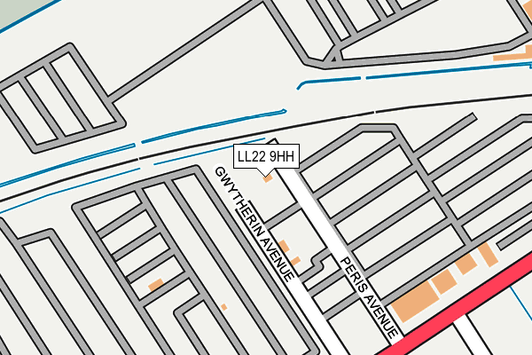 LL22 9HH map - OS OpenMap – Local (Ordnance Survey)