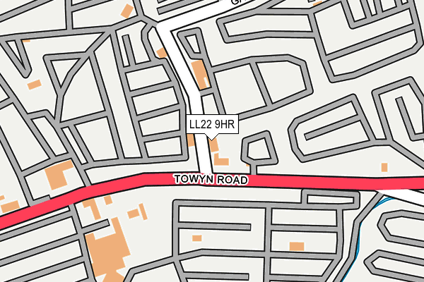 LL22 9HR map - OS OpenMap – Local (Ordnance Survey)