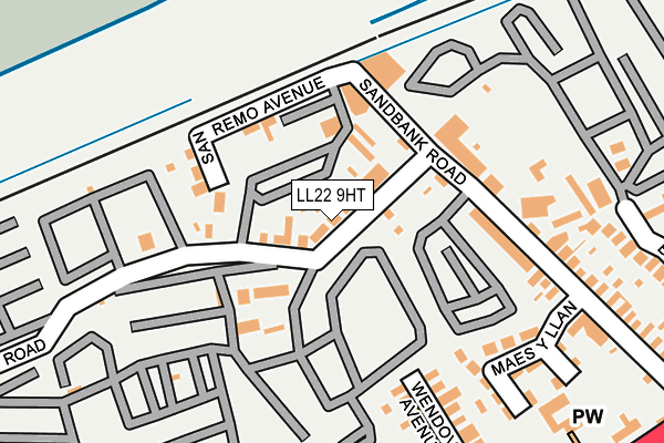 LL22 9HT map - OS OpenMap – Local (Ordnance Survey)