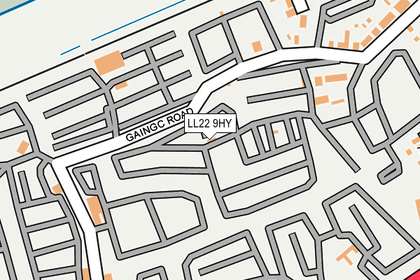 LL22 9HY map - OS OpenMap – Local (Ordnance Survey)