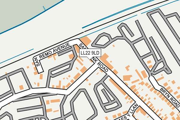 LL22 9LD map - OS OpenMap – Local (Ordnance Survey)