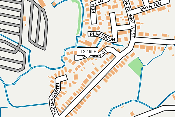 LL22 9LH map - OS OpenMap – Local (Ordnance Survey)