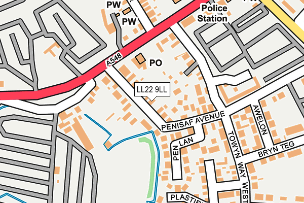 LL22 9LL map - OS OpenMap – Local (Ordnance Survey)