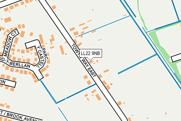 LL22 9NB map - OS OpenMap – Local (Ordnance Survey)