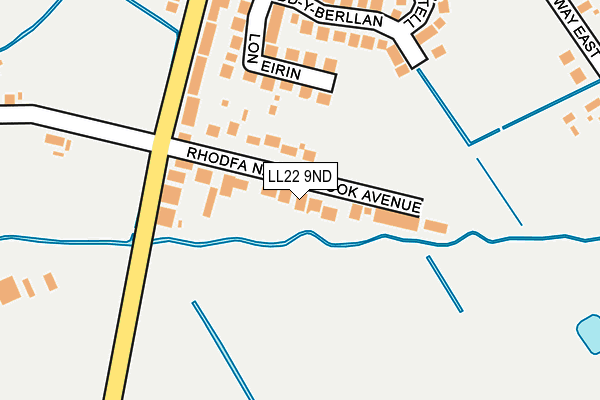 LL22 9ND map - OS OpenMap – Local (Ordnance Survey)