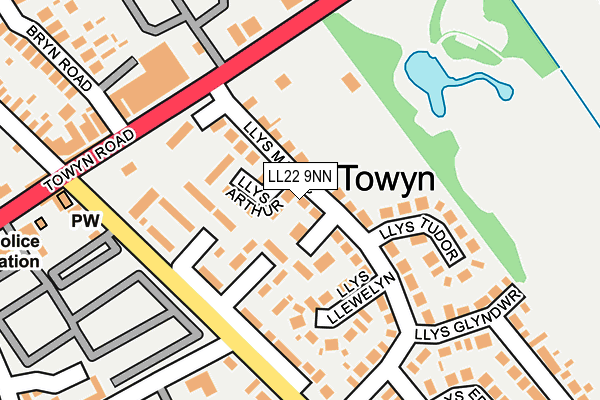 LL22 9NN map - OS OpenMap – Local (Ordnance Survey)